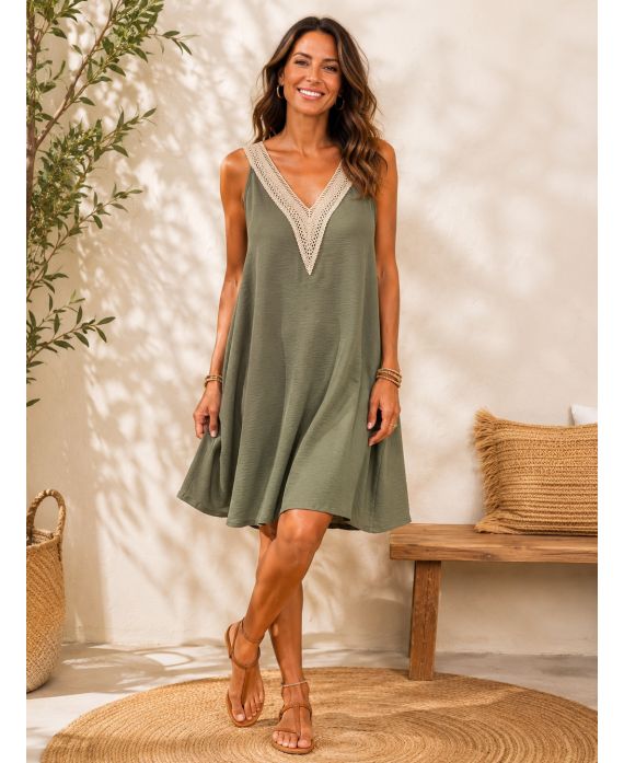 SCHICKES V-HALS-KLEID PE1451