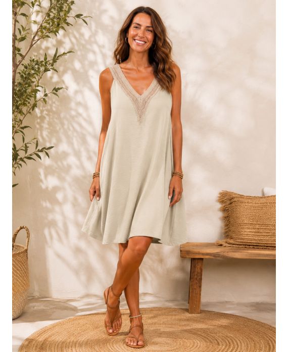 FANCY V-NECK DRESS PE1451