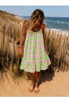 NEON PRINT COTTON GAUZE DRESS PE255287