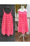 VESTIDO DE GASA DE ALGODÓN CON ESTAMPADO NEÓN PE255287