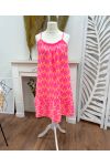 VESTIDO DE GASA DE ALGODÓN CON ESTAMPADO NEÓN PE255287