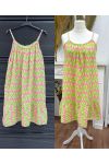 VESTIDO DE GASA DE ALGODÓN CON ESTAMPADO NEÓN PE255287
