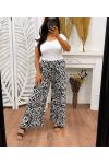 FLOWING PANTS WITH SCARF PRINT PE255279