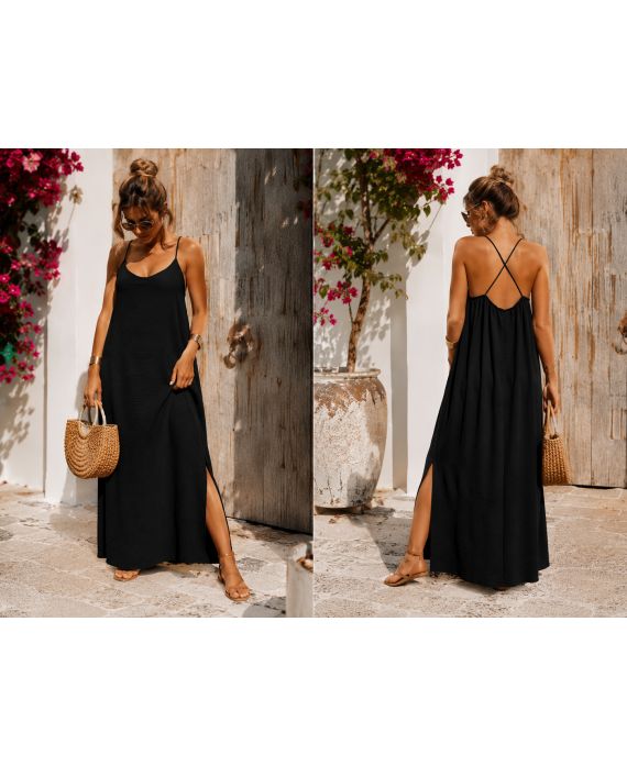 MAXIKLEID MIT CROSSOVER-RÜCKEN PE255280