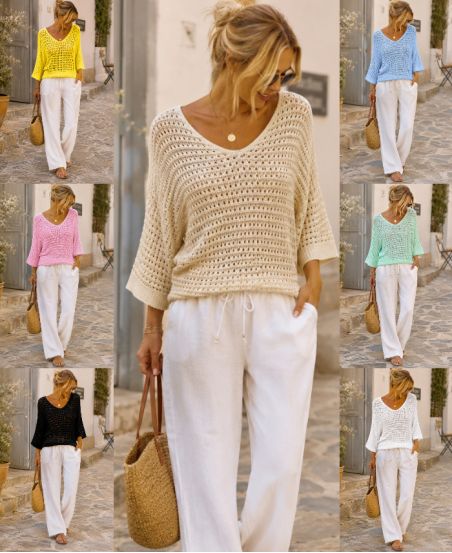 PULL TRICOT AJOURE PE260680 