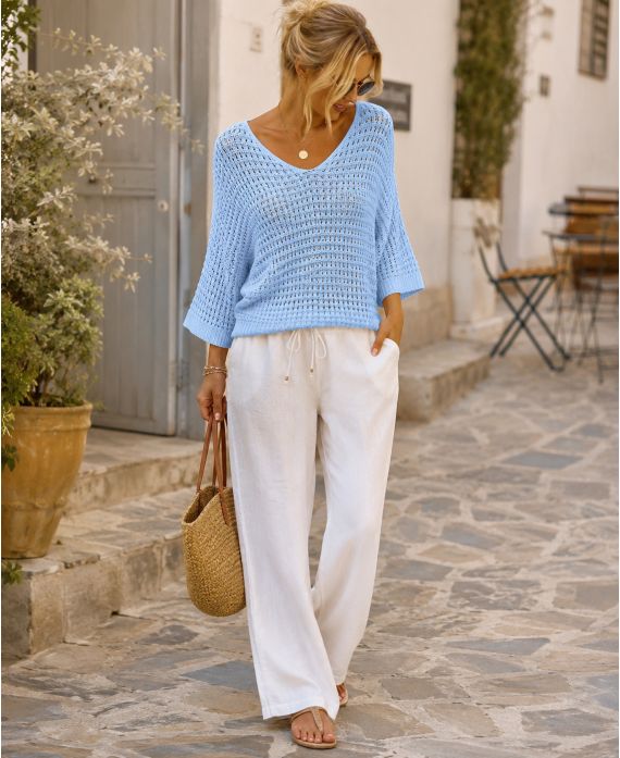 OPENWORK KNIT SWEATER PE260680