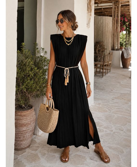 VESTIDO LARGO PLISADO PE255278