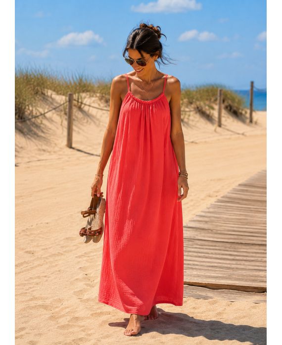 MAXIKLEID MIT BAUMWOLLMULL PE1474
