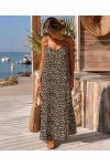 ROBE LONGUE FLUIDE A BRETELLES LEOPARD PE1477