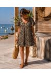LEOPARDENKLEID MIT V-AUSSCHNITT SS1478
