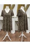 LEOPARD V-NECK DRESS SS1478