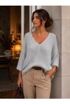 3/4-ÄRMELIGER V-HALS-PULLOVER AH271003