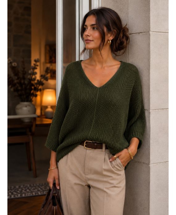PULLOVER COL V MANCHES 3/4 AH271003
