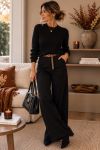 PACK 4 PANTALONS WIDE LEG + CEINTURE OFFERTE S-M-L-XL AH271010