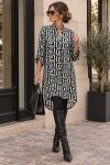 GEOMETRIC PRINT TUNIC DRESS AH271014