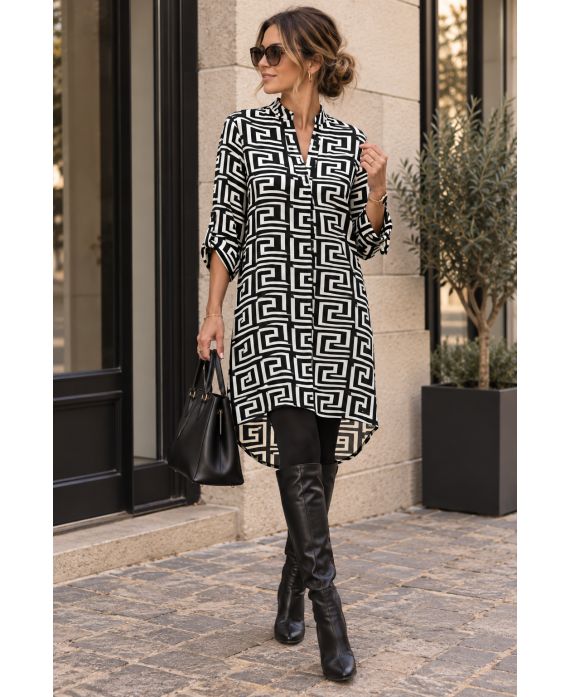 JURK MET GEOMETRISCHE PRINT TUNIEK AH271014