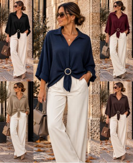 BLOUSE + BUCKLE ACCESSORY AH271017