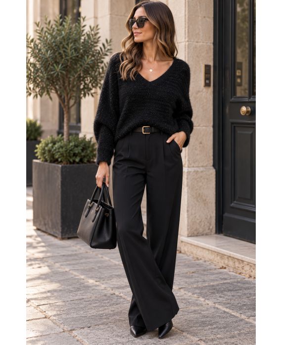 PULLOVER COL V LUREX AH271024