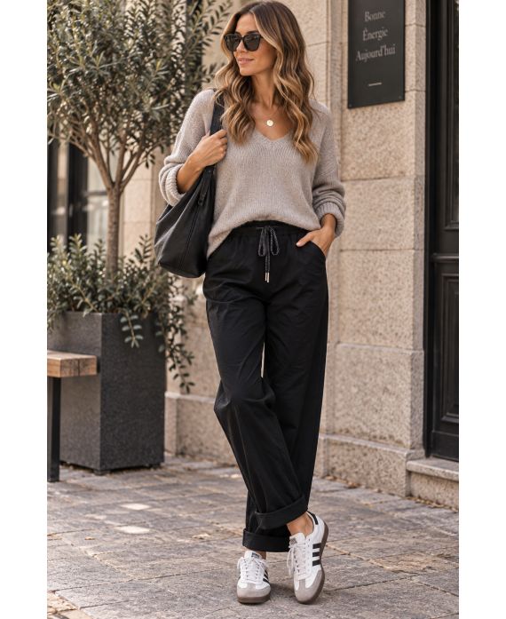 LOSSE, CASUAL GEPLOOIDE BROEK AH271025
