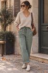 PANTALON AMPLE DéCONTRACTé EFFET PLISSé AH271025