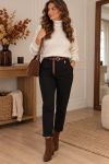 4-PACK BROEK MET GEPLOOIDE ZAKKEN + RIEM S-M-L-XL AH271040
