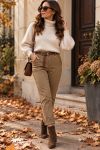 PACK 4 PANTALONS A POCHES PLISSéES + CEINTURE S-M-L-XL AH271040