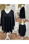 LOOSE V-NECK STUDDED TUNIC AH271042