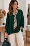 LOOSE TUNIC WITH INTEGRATED SCARF AH271043