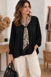 LOOSE TUNIC WITH INTEGRATED SCARF AH271043
