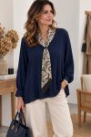 LOOSE TUNIC WITH INTEGRATED SCARF AH271043