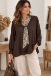 LOOSE TUNIC WITH INTEGRATED SCARF AH271043