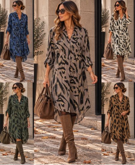 CAMICIA IN VISCOSA CON AH271045 STAMPATA