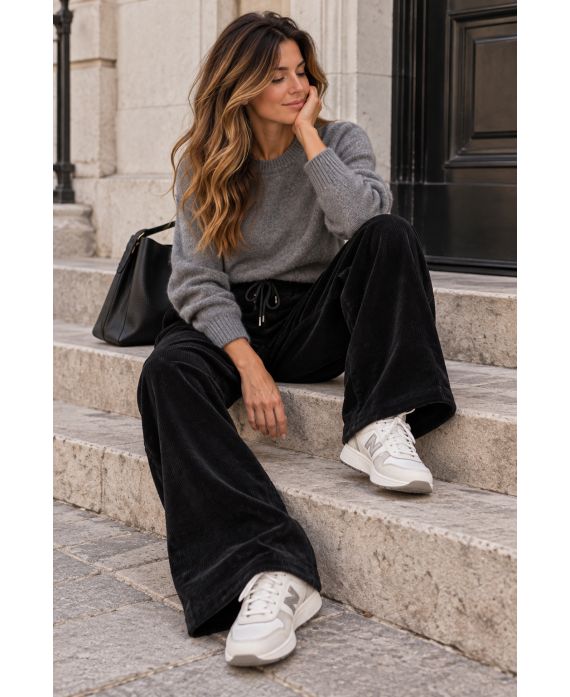 PANTALONES ANCHOS DE TERCIOPELO, 2 BOLSILLOS AH271075