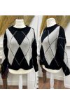 DIAMOND KNIT SWEATER PE2115 BLACK