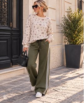 2-POCKET BROEK MET STREPEN AH250688 KHAKI