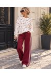 PANTALON 2 POCHES A BANDES AH250688 BURGUNDY