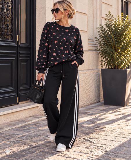2-POCKET TROUSERS WITH BANDS AH250688 BLACK