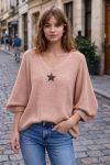LOOSE KNIT SWEATER WITH STAR PE2185