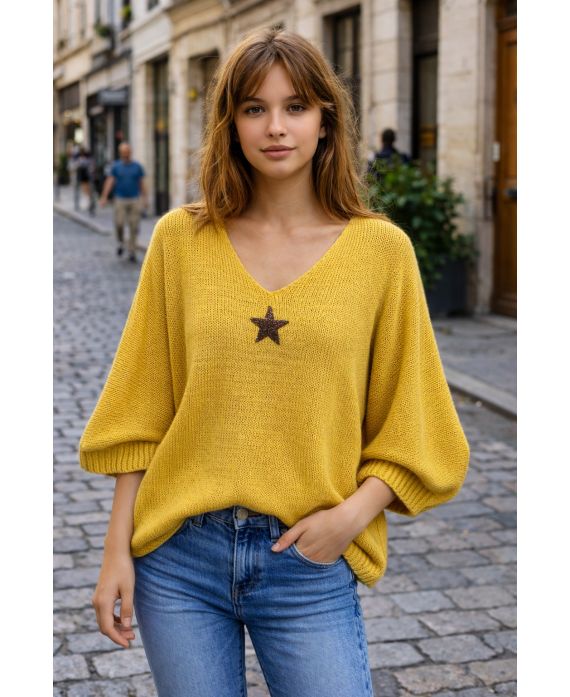 LOCKER GESTRICKTER PULLOVER MIT STERN PE2185