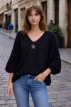 LOOSE KNIT SWEATER WITH STAR PE2185