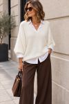 KNITTED V-NECK SWEATER PE2360
