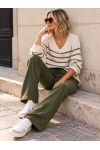 2-POCKET TROUSERS WITH RIBBED PLEATS AH255077 KHAKI