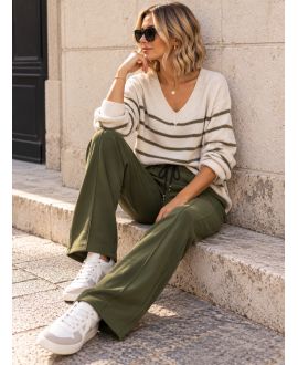 2-POCKET-HOSE MIT GERIPPTEN BUNDFALTEN AH255077 KHAKI