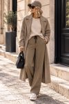 2-POCKET BROEK MET GERIBBELDE PLOOIEN AH255077 TAUPE
