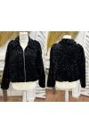 ZIPPED SEQUIN VELVET JACKET AH271074