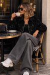 ZIPPED SEQUIN VELVET JACKET AH271074