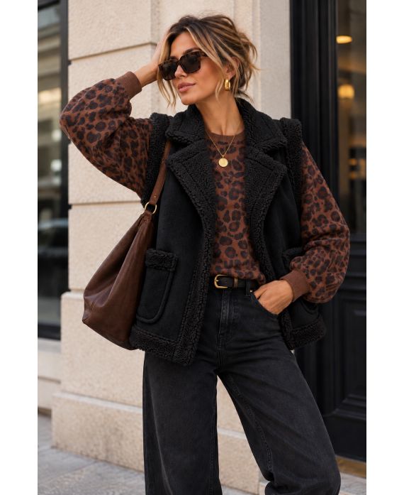 AH271089 LINED SLEEVELESS JACKET