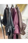 ROBE SIMILI CUIR MANCHES BOUFFANTES + CEINTURE AH271094