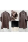 VESTIDO DE IMITACIÓN CUERO CON MANGAS ABULLONADAS + CINTURÓN AH271094