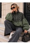 CHAQUETA DE LEOPARDO CON CREMALLERA Y MANGAS DE GLOBO AH271096